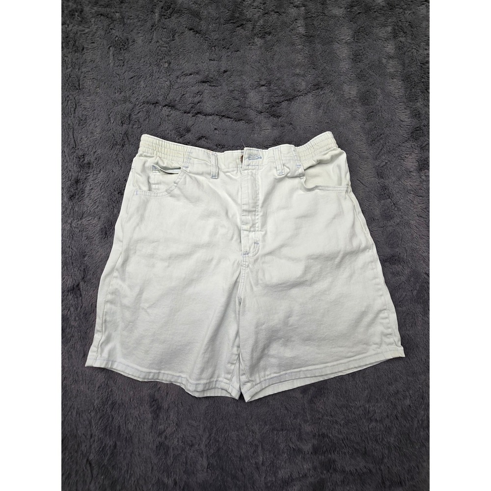 Lee Side Elastic High Rise Denim Shorts Light Wash Blue 12 Medium 3756158